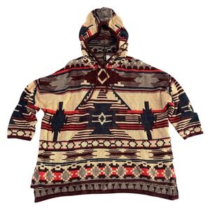 Divided by H&M Small Southwestern Geometric Hooded Cotton Knit Women's Sweater